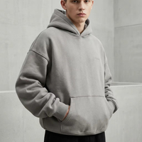 Sweat-shirt uni épais 355g pour marques, style esthétique discret, palette de couleurs douces, coupe ample