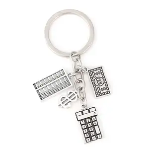 1Pc New Arrived Calculator Accounting Keyring 100 Dollar Bill And Sign Pendant Fit Men Purse Gift Diy Jewelry Wholesale