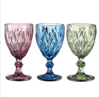 Verre à eau vintage pressé 300 ml pour mariage, gobelet bleu ciel clair, verres à vin rétro