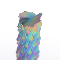 Fresa de punta de maíz de carburo sólido de tungsteno con recubrimiento multicolor para PCB, broca de grabado de precisión para fresado CNC de PCB