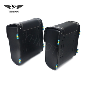 YHMOTO Universal Motorcycle Leather Saddle Side Bag Luggage <b>Box</b> Package - Product Image 4
