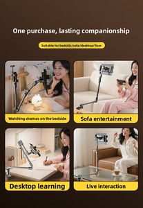 Soporte Metálico Plegable Giratorio de Dos Niveles para Teléfono, Soporte de Escritorio para Ver Programas Acostado, Uso en Dormitorio, Juegos en la Cama - Product Image 3