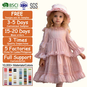 Robes espagnoles en dentelle pour bébé, robe rose pour filles, volants, vente en gros de vêtements pour enfants, vêtements pour enfants de 2 à 6 ans - Product Image 2