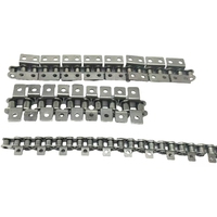Chaîne à rouleaux industrielle de qualité alimentaire ANSI 40 50 60 avec attaches SA1 SA2 WA1 WA2