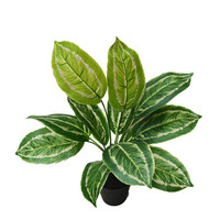 Plante artificielle Dieffenbachia à taches, feuilles de soie, type Taro, en pot, 48 cm, pour centre de table, mariage, Noël, décoration intérieure