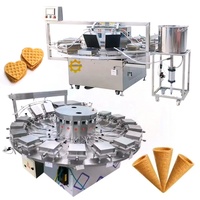 Biscuit Cookie Gaufre Gaufre Bâton Forme Ligne De Production Prix Gaz Crème Glacée Cône Faire Rouleau Oeuf Rouleau Maker Machine Électrique