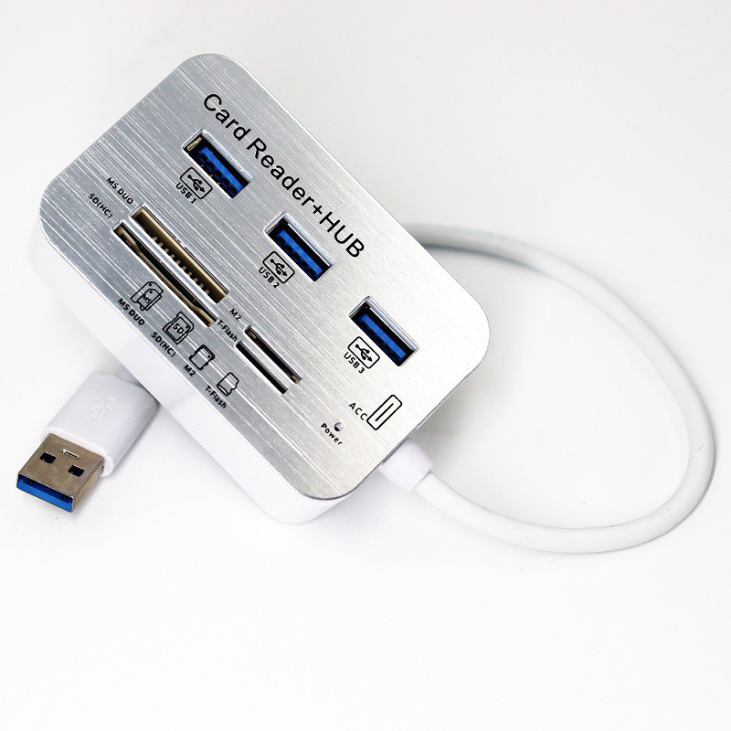 เครื่องอ่านการ์ด USB 3 พอร์ต USB 4 พอร์ต