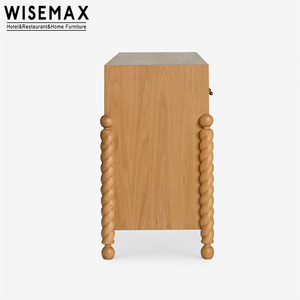 WISEMAX FURNITURE Credenza da Cucina in Legno Massello Stile Francese, Mobile Angolare con 6 Cassetti per <span class=keywords><strong>Soggiorno</strong></span>, Hotel e Villa - Product Image 6