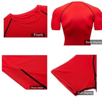 T-shirt de Compression Homme Vente en Gros, Élastique à Séchage Rapide pour Course, Basketball, Manche Courte, Collant de Sport Fitness