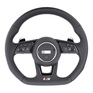 <span class=keywords><strong>Volant</strong></span> sport en fibre de carbone haute performance de luxe pour <span class=keywords><strong>Audi</strong></span> RS-<span class=keywords><strong>line</strong></span> B9 A4 A5 S4 S5, cuir perforé gris - Product Image 4