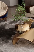 Table basse de salon en bois massif de style villa nordique, luxe léger, style moderne créatif, ensemble de café personnalisé