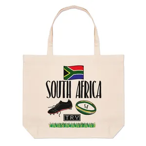 个性化设计环保定制标志促销廉价南非帆布棉沙滩手提袋搞笑旗肩包