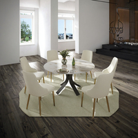 Table à manger en pierre frittée marbrée 6 places de Chine, style moderne et luxueux, plateau rotatif, pieds en métal, livraison directe, mobilier de maison, garantie 1 an