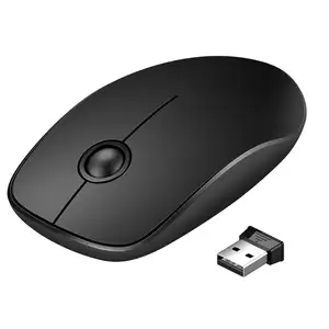 Mouse sem fio para escritório 2.4ghz, design simples com 4 botões com chave de 1600 dpi