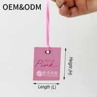 Étiquettes holographiques personnalisées, étiquettes suspendues élégantes roses, étiquettes universelles pour vêtements, chaussures, poupées, y compris un cordon gratuit