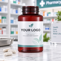Bouteille en plastique PET de qualité alimentaire de 150 ml, conteneur pour capsules, pot à vitamines avec bouchon à vis pour l'emballage de produits de santé