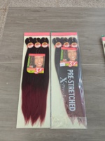 Cheveux à tresser pré-étirés en gros, trame simple, 3 paquets de 52 pouces, fibres capillaires synthétiques Afro Yaki en vrac, mèches pour perruques, ultra cheveux à tresser