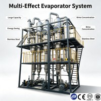 Évaporateur multi-effets personnalisé, capacité d'évaporation de 500 kg/h à 20 000 kg/h, en acier inoxydable 304 ASME, certifié CE pour usage industriel