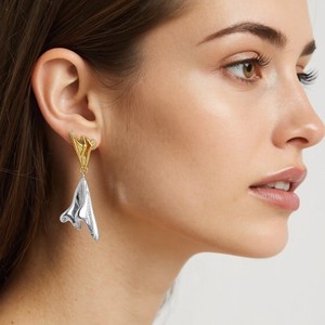 ต่างหูสแตนเลสรูปหัวใจ ชุบทอง 18k แบบติดหู สำหรับงานปาร์ตี้ เครื่องประดับแฟชั่นแบบห้อย - Product Image 4