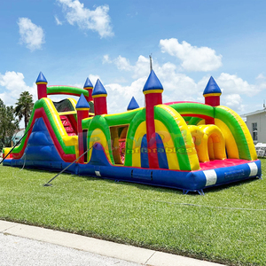 Pista de obstáculos inflable para exteriores, casa de brinco inflable comercial para niños y adultos. - Product Image 1