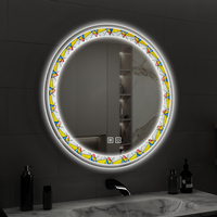 Miroir à lumière Led ronde pour miroir de maquillage, glace de vanité pour salle de bains