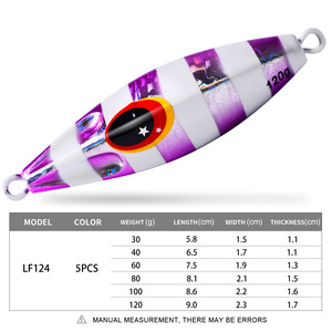 LF124-Hot ตกปลาเรือใต้ทะเลลึกเหยื่อจิ๊กโลหะเรืองแสงแบบช้า30ก. 60ก. 80ก. 120ก. <span class=keywords><strong>ราคา</strong></span>ดีที่สุดสำหรับปลาเทราท์แซลมอนแม่น้ำ - Product Image 3