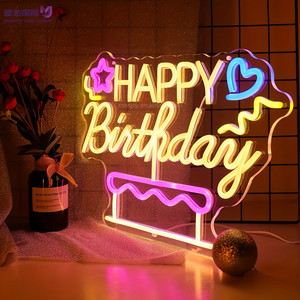 Letrero de Neón 3D de Feliz Cumpleaños para Decoración de Fiestas en Casa, Resistente al Agua IPX7, Texto Personalizado, Letrero de Neón LED con Alimentación de 5V - Product Image 1