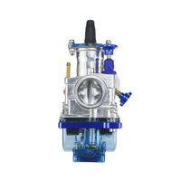 Carburateur de course à clapet plat PWK argenté avec cuve flottante transparente bleue pour moto tout-terrain 2T 4T, VTT, Pit Bike, remplacement de moto