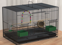 Ensemble de cages à oiseaux en métal de taille moyenne pour perruches et mynas, pliables, style villa de luxe