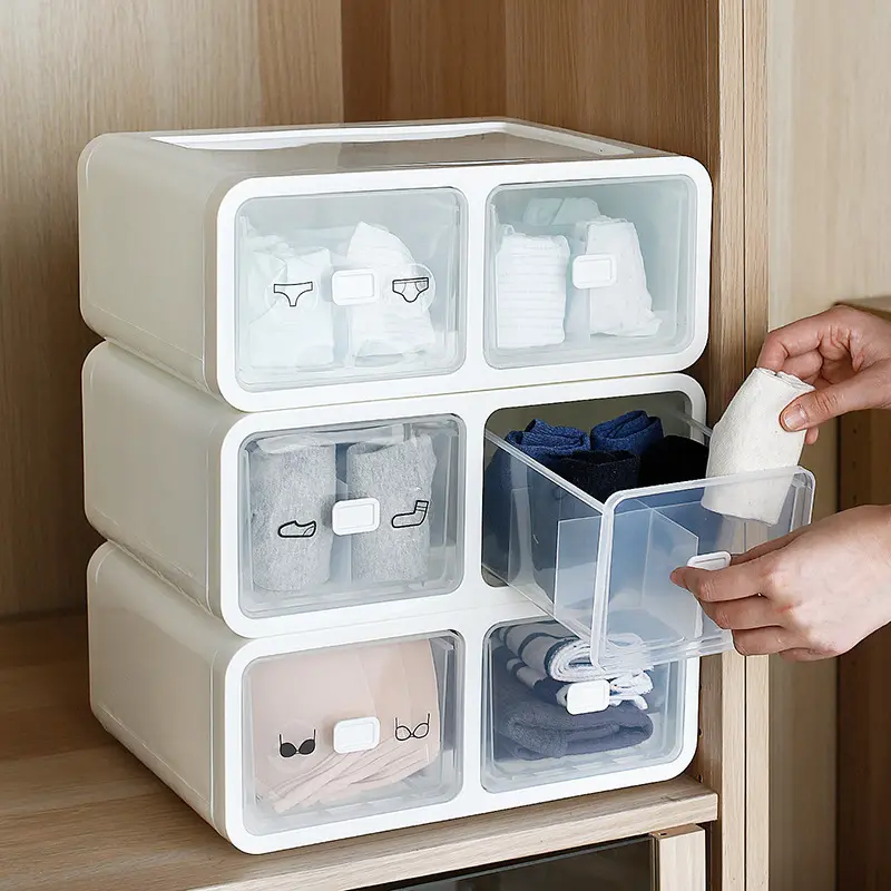 Plastic Trek Lade Organizer Aparte Compartiment Sokken Storage Box Voor Ondergoed Bra