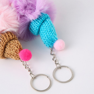 Plush Duck Keychain Pom Pom Pendant Real <b>Rabbit</b> Fur Bag Charm Cartoon <b>Soft</b> <b>Toy</b> Car Keyring Accessory - Product Image 3
