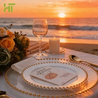 Assiettes en plastique PS jetables transparentes, personnalisables en couleur, pour salades, desserts, dîners, plateaux de service réutilisables pour fêtes, mariages, camping