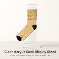 Support de présentation de chaussettes en acrylique transparent, support de chaussettes moderne pour comptoir de magasin, centre commercial, vente en gros, logo personnalisé