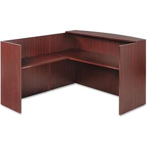 Mostrador de Recepción Alera ALE Serie Valencia, 71w X 35 1/2d X 42 1/2h, Color Caoba, para Hoteles y Restaurantes, con Iluminación LED - Product Image 5