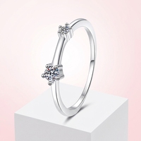 Bague de fiançailles en argent sterling 925 de style coréen pour femmes, design minimaliste avec diamant moissanite, bijoux tendance et originaux