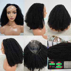 Promoción $90 Letsfly Pelucas Afro Rizadas SDD Sin Pegamento 5x5 con Encaje, Cabello Natural Fácil de Usar 2 #   Pelucas de Cabello Humano de 16 Pulgadas al por Mayor - Product Image 6