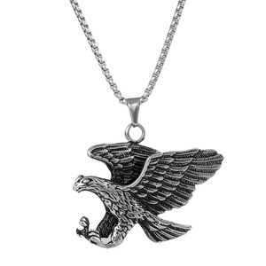 Yunnique – collier avec pendentif aigle en acier inoxydable pour hommes, chaîne de bijoux de style Punk avec breloque animale, 60cm - Product Image 5