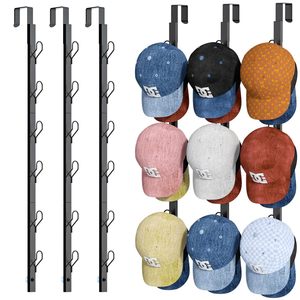 Porte-manteau à suspendre derrière la porte avec 6 crochets, organisateur de porte anti-rayures pour chapeaux, manteaux, crochets de porte sans perçage pour chambre à coucher - Product Image 1