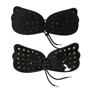 女性セクシースポンジウイング形状通気性洗えるストラップレスランジェリー穴ブレストジッパー付きフルアップブラッシャー - Product Image 6