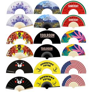 Nouveau 2022 – Grand éventail promotionnel en papier de bambou pour mariage et fête, pliable, à tenir à la main, pour publicité avec logo - Product Image 6