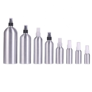 300ml 500ml Metal Empty Aluminum Bottle Refillable Silver Aluminum Spray Bottle with White <b>Black</b> Sprayers - Product Image 1