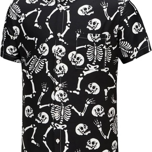 Camisa Hawaiana Slim Fit para Hombre, Estilo Vintage sin Mangas con Botones, Camisa de Playa Masculina con Estampado Floral Tropical para Fiestas de Verano, de Sarga de Secado Rápido - Product Image 4