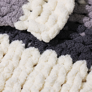 <strong>Chunky</strong> <strong>Knit</strong> Blanket Black Grey White <strong>Throw</strong> Warm Soft Cozy for Sofa Bed Boho Home DecorBeautiful Home DecorCouch Bed Blanket Gift - Product Image 6