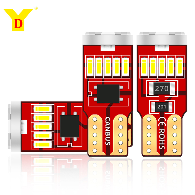 YD High Brightness T10 LED BULB 4014 15SMD Width Silicone Canbus Led Light Bulb with Multi-color for Reading Light/map Light