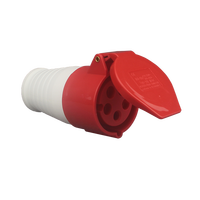 Prise électrique industrielle WNZJ WNS1 16A 4P IP44 intérieure/extérieure, étanche à la poussière et à l'eau, 400V, non-terrestre, rouge, connecteur CE OEM