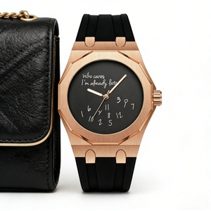 Reloj de Cuarzo Personalizado DIY de 45 mm con Correa de Silicona Analógica a Prueba de Agua para Hombre, para Quienes se Importan, ya que ya estoy Llegando tarde - Product Image 2