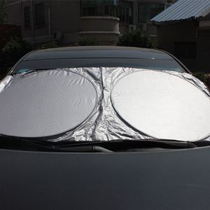 Yy584 Best Custom Printing Foldable Front Windshield Uv Pe Bubble <b>Sun</b> <b>Shades</b> Auto Cheap Double Circle Car Sunshade Logo - Product Image 3