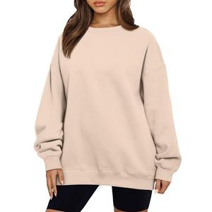 New Design Women's Plus Size Winter Knitted Spandex/Cotton Lined <b>Long</b> Sleeves Crew Neck <b>Sweatshirt</b> Custom Logo Printing Front - Product Image 2