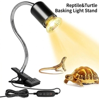 Lampe chauffante pour reptiles, tortues et lézards, avec UVA et chauffage UVA, rotative à 360 degrés, avec pince et minuterie automatique, prise US EU UK AU
