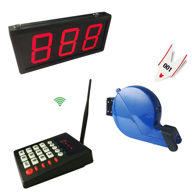 K-T Blue Ticket Dispenser Digital Paper Simple Queue Number Machine Wireless Take a Number System
